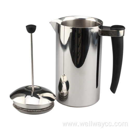 Coffee French press with silicone handle